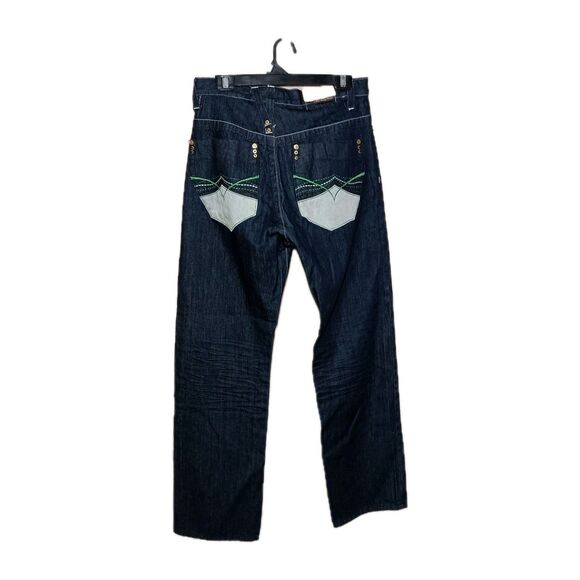 Vintage Men’s Akademiks Embroidered Wide Leg Baggy Y2K Skater Jeans 32x33 NWT - Picture 14 of 16